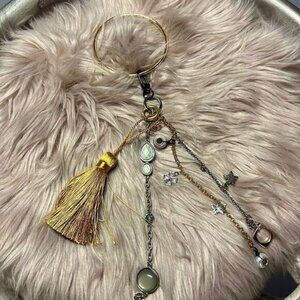 Black  Gold Upcycled Bangle Bracelet Keychains